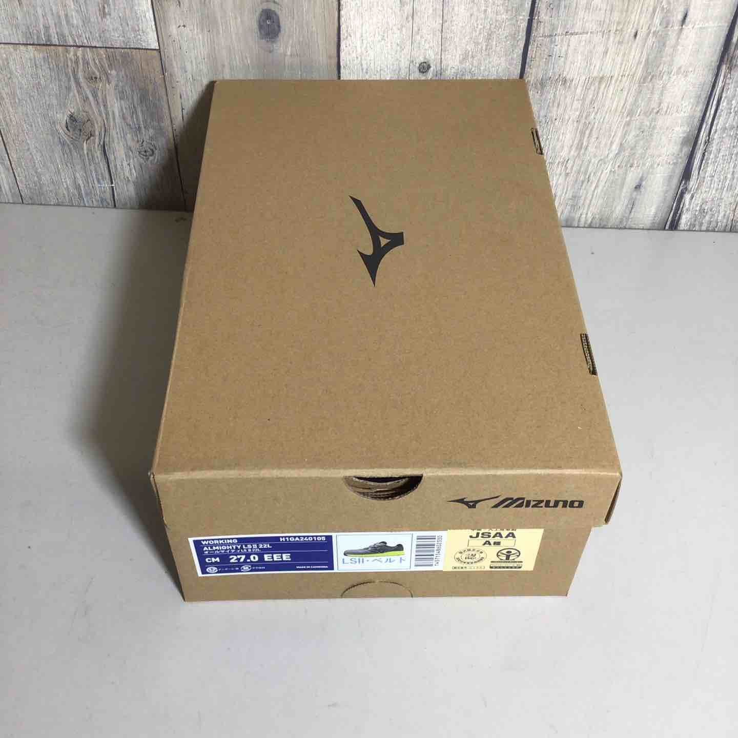 ミズノ オールマイティ LSⅡ22 L 27 cm 安全靴 EEE イエロー グレー