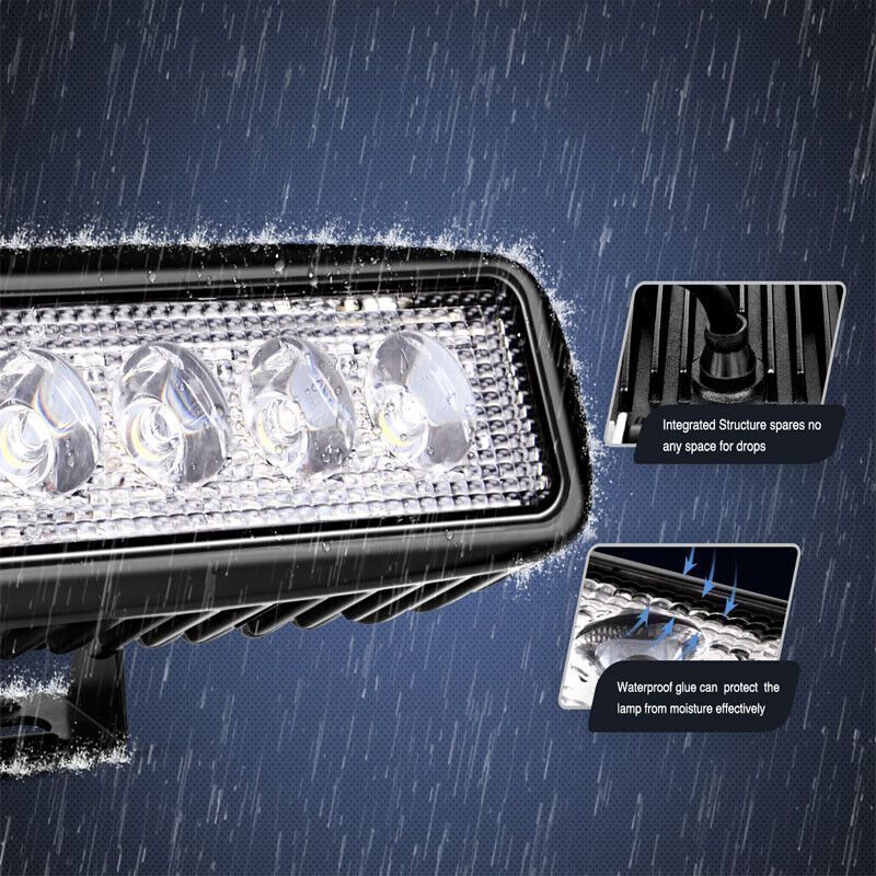 2個セット LEDフォグライト 18W バイク ヘッドライト 15cm フォグランプ 6LED ホワイト ヘッドランプ 防水 明るい スポットライト カーライト t113
