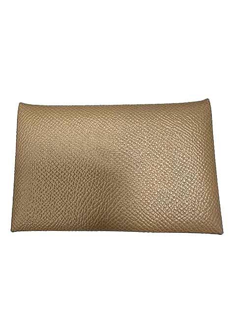♥ 新古品 HERMES エルメス 小物 CALVI カルヴィ カードケース エプソン エトゥープ W刻印 2025年物＿S26＿セルモアから ＿s-0772-r26