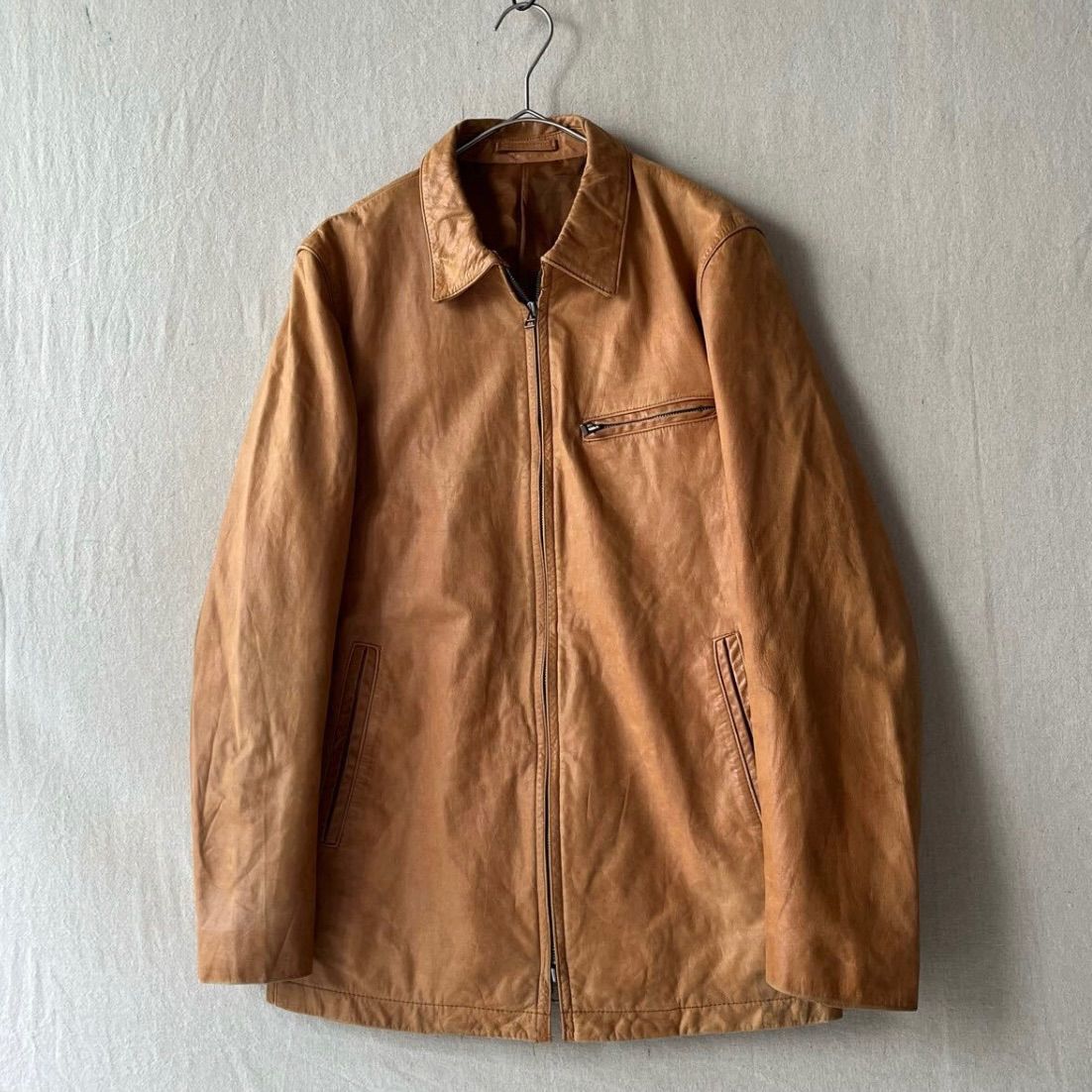 80s~90s VINTAGE 2トーン レザージャケット スポーツジャケット OLD GAP レザースポーツジャケット - used&vintage box Hi-smile