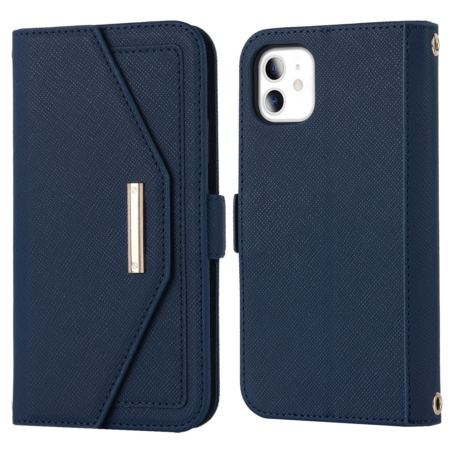 肩がけ マグネット ストラップ 鏡 首掛け 鏡 かがみ 化粧鏡 ミラー付き スタンド バッグ 斜め掛け カード収納 留め具 ストラップホール付き 【iCoverCase】 case 適用 カードケース 手帳型 手帳型 鏡 化粧直し iphone15 ケース pro ショルダーストラップ