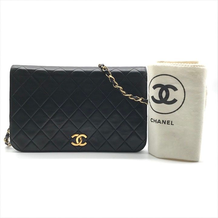 CHANEL シャネル ココマーク マトラッセ プッシュロック ラムスキン チェーン ショルダー バッグ ブラック ブランド 鞄 BAG k6713