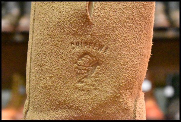 5 E 黒タグ Chippewa チペワ サンドスエード エンジニア 91071 スチールトゥ ベージュ 茶 ラフアウト ブーツ FJ 026