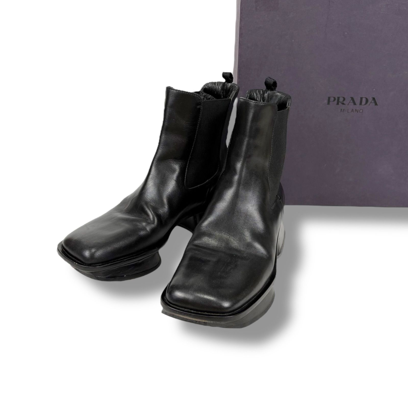37.5 PRADA 2024ブラック サイドゴアブーツ 楽天市場】PRADA(プラダ) サイズ:6 1/2 モノリス スクエアトゥ