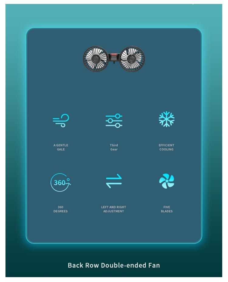 車載ファン扇風機 ツインファン 車載扇風機 車載ファン USB充電 5V 熱対策 シアシート車載扇風機 低騒音 強風量 多車種対応 前部用 後部座席用 車中泊 三段階風量調節可 汎用タイプ 夏対策 U#kaka2398