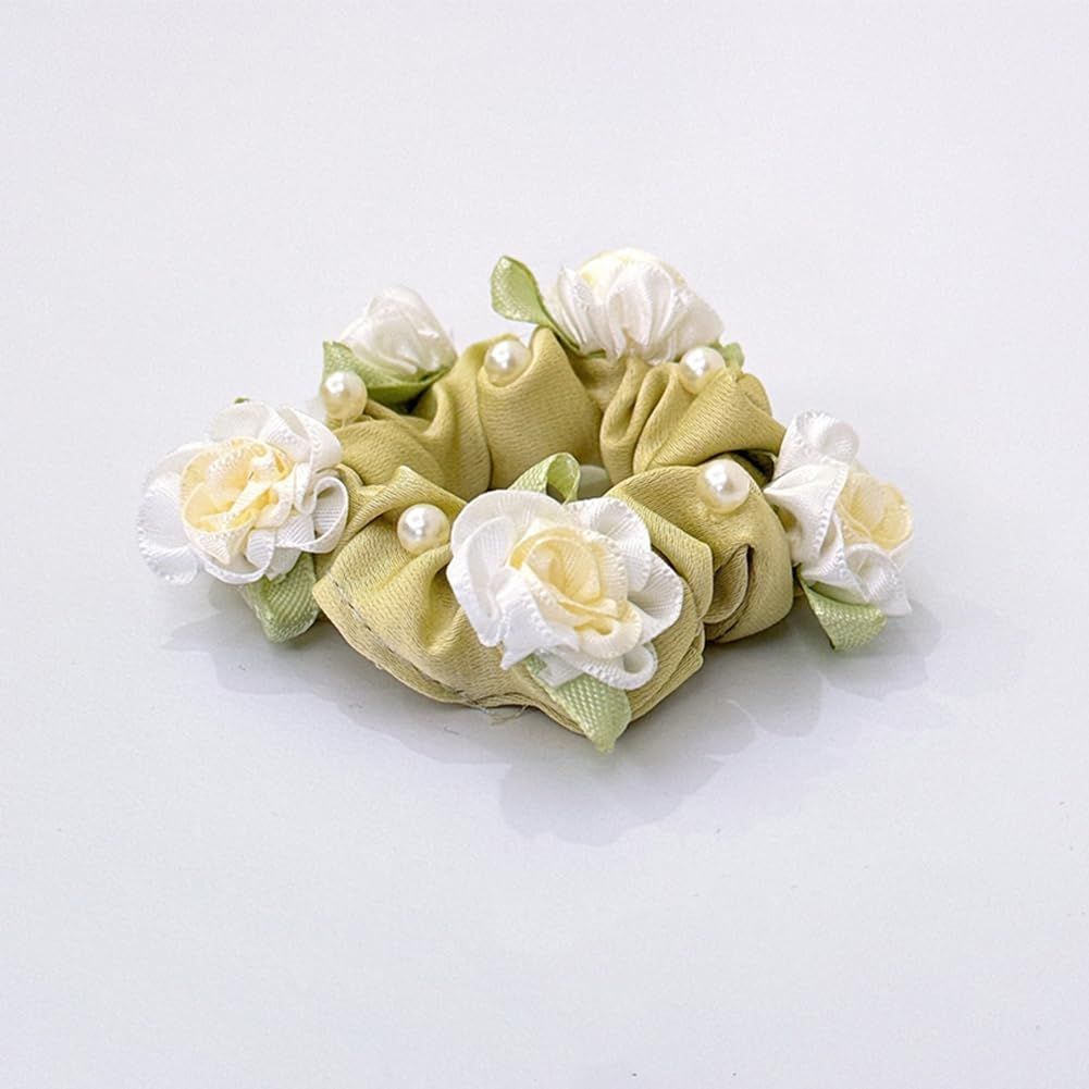 お花のハンドメイド2点 新品 FASELE シュシュ ヘアゴム 髪ゴム ジャスミンの花