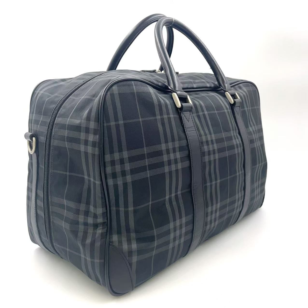 BURBERRY BURBERRY GOLF ノバチェック レザー×キャンバス グレー