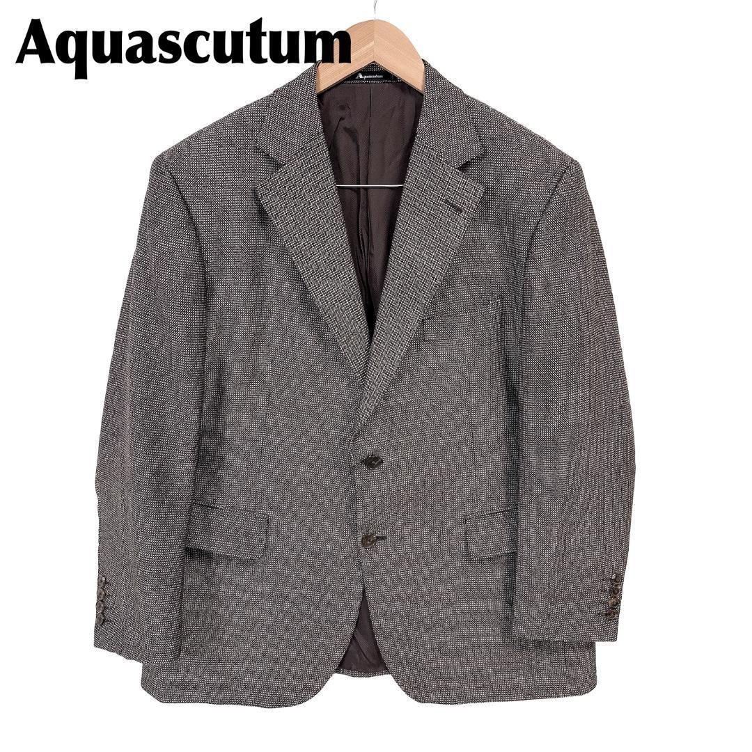 Aquascutum テーラードジャケット 毛 絹 100BB5 グレー