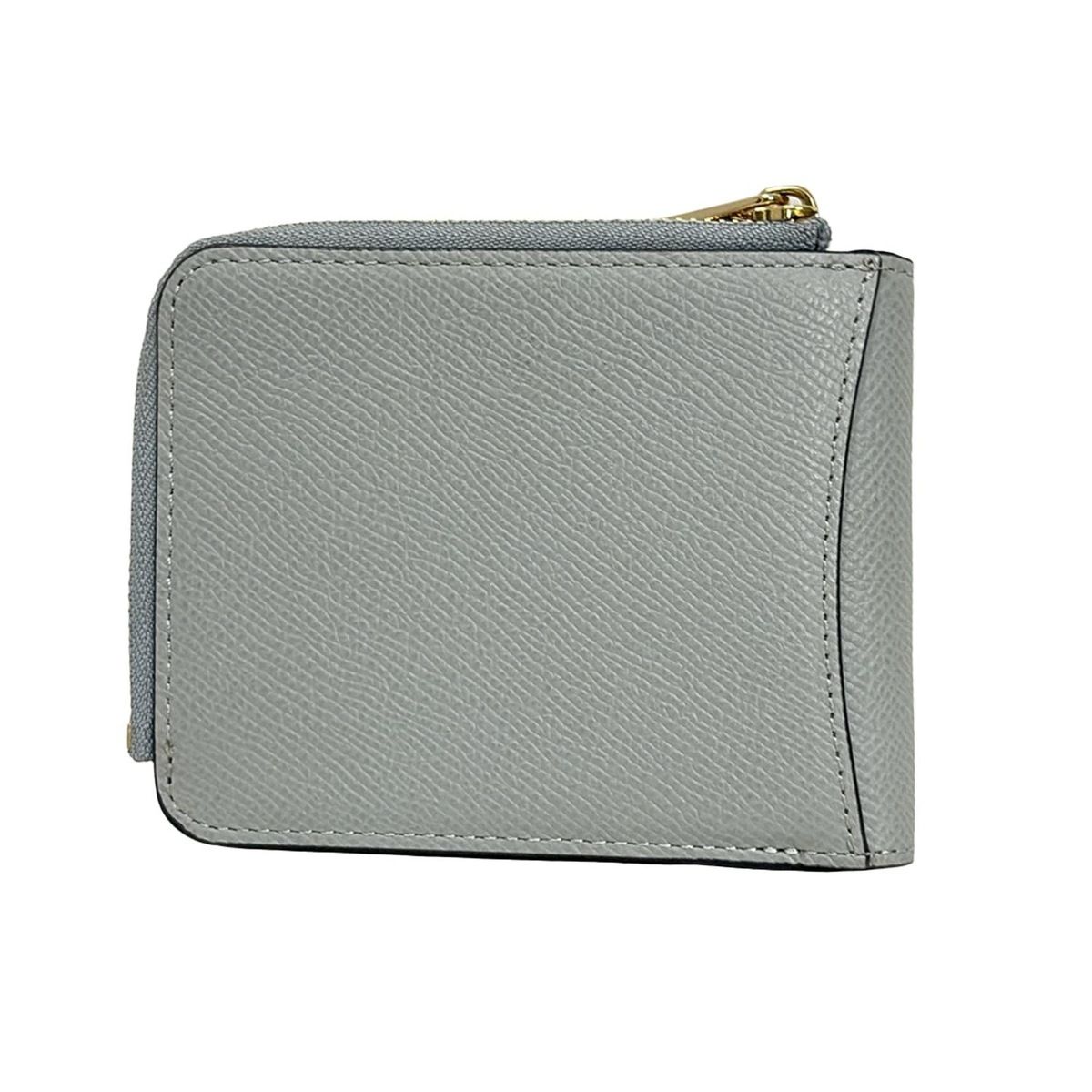 PELLE BORSA(ペレボルサ) 2つ折り財布美品 - グレー レザー