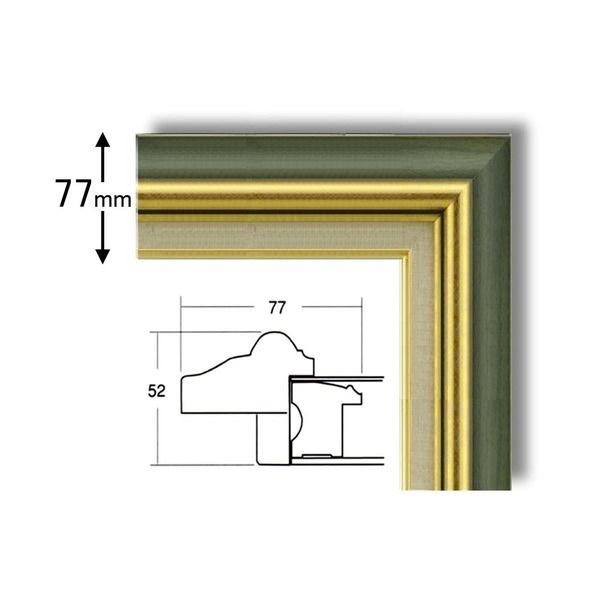 日本製 油絵額縁/フレーム 【SM/グリーン】 壁掛けひも/アクリル/ 8116