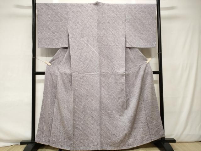 平和屋着物○上質なお召 彩天目織 霞文 証紙付き 正絹 逸品