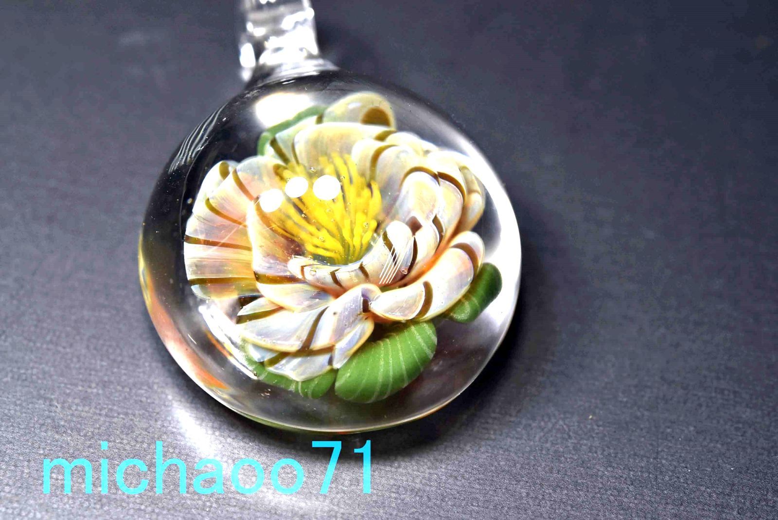 アクセサリー フラワー グラスペンダント花 (12083-p21)3D FLOWER