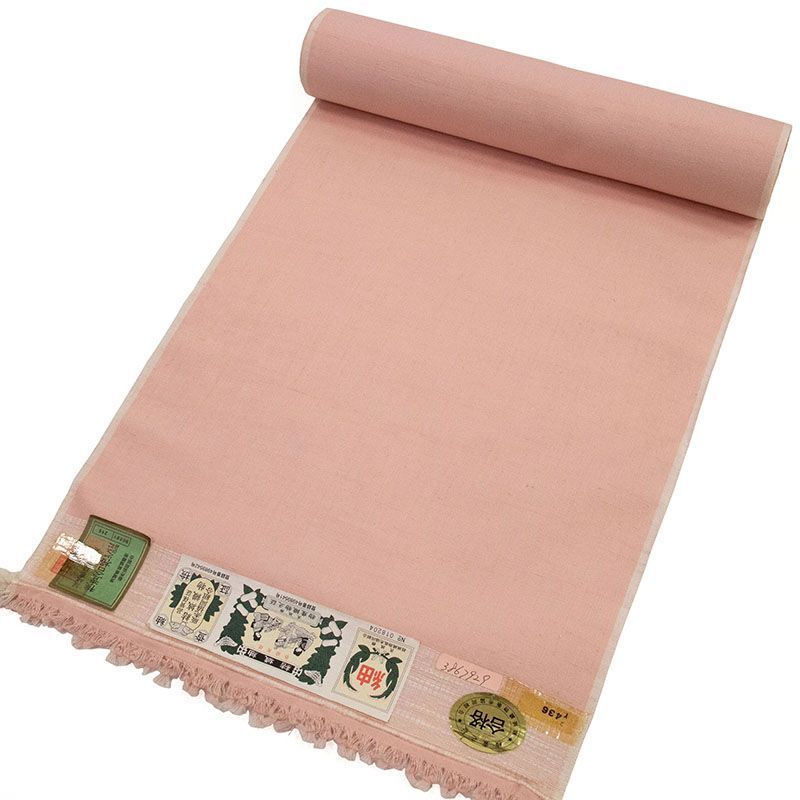 訳あり品/反物・未仕立て】いしげ結城紬（ピンク無地）/反物