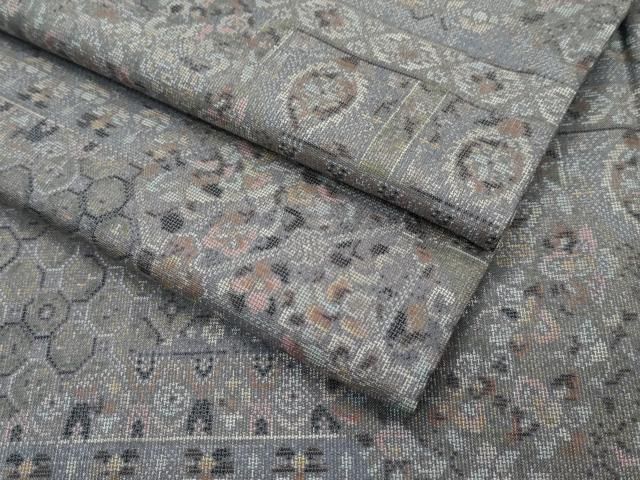 平和屋着物 上 本場大島紬 9マルキ 吉祥花文 銀座おゝぎ屋扱い CZAA3628s5