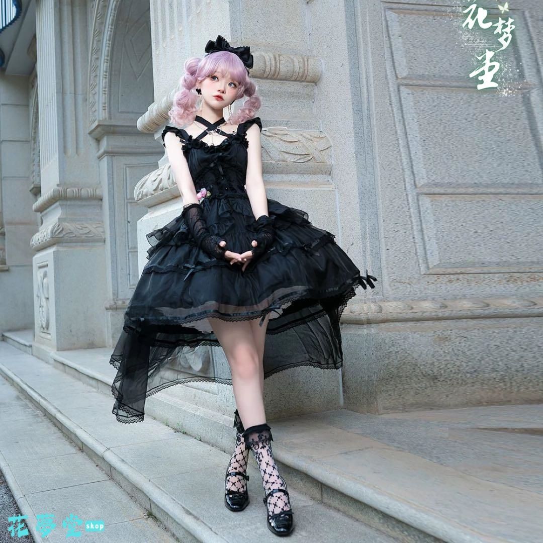 25年 コスプレ ゴシック ロリータ~お出かけ用テールドレス フリル かわいい 撮影会 舞台 イベント 花夢堂-87