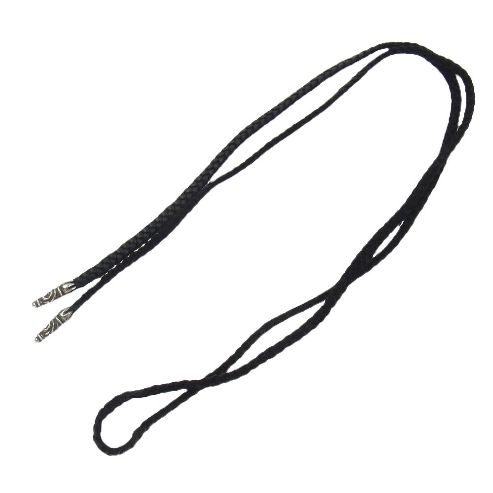 CHROME HEARTS クロムハーツ（原本無） LEATHER BRAID スクロール レザーブレード ネックレス ブラック系【】