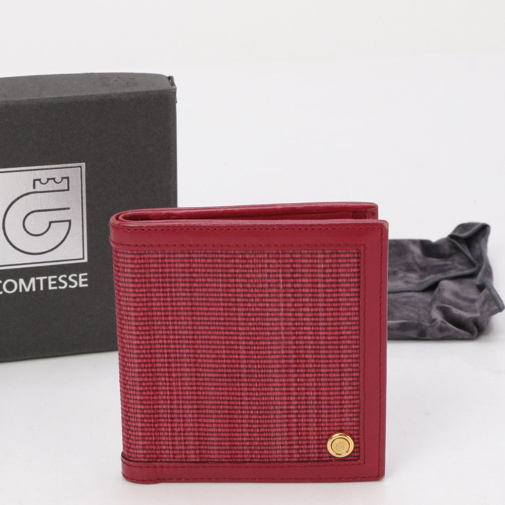 美品 コンテス ホースヘア 二つ折り 財布 ウォレット レザー 本革