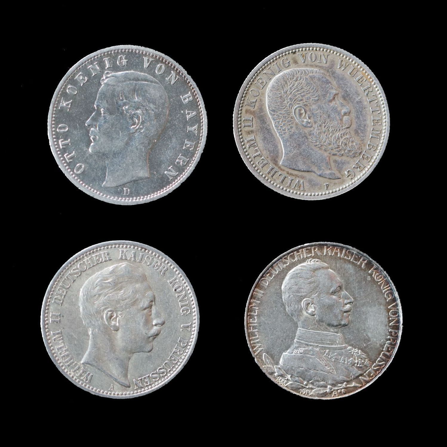 希望 Germany ドイツ 2Marks 4PCS 2マルク 銀貨