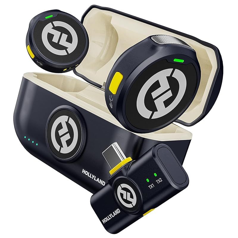 Hollyland 2025新機 Lark M2 USB Type-C-ワイヤレスマイク-ピンマイク-軽量9g-48Khz|24Bit-USB Type-Cシリーズ対応－カメラ iPhone Android PC用マイク-ノイズキャンセリング-300m転送 0