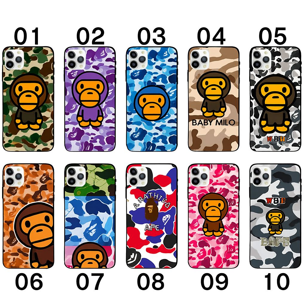 BABY MILO エイプ迷彩 iPhone対応スマホケース かわいい耐衝撃