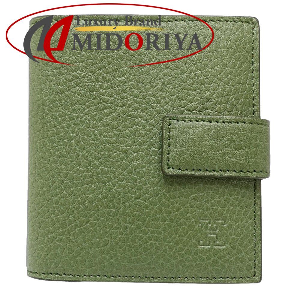 新品♥【センプレ】グリーン二つ折り財布レザーウォレット本革ヒロフHIROFU
