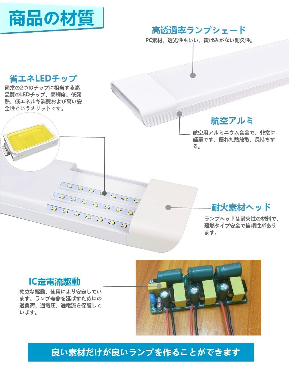 LED直管蛍光灯 ledベースランプ 120cm キッチンベースライト led 40W