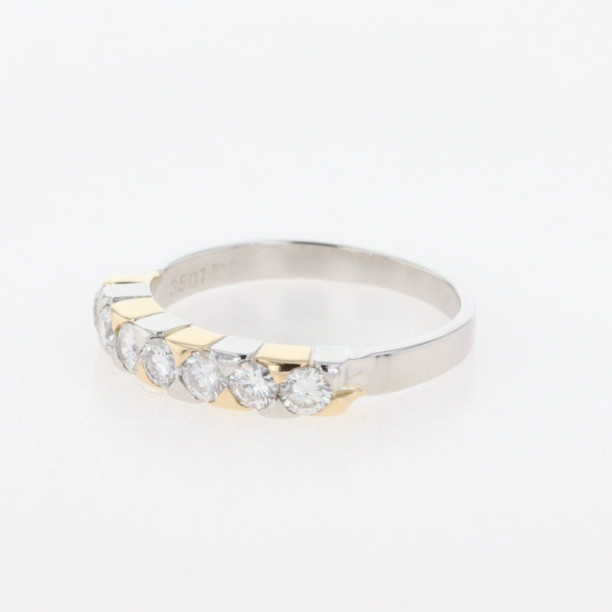 メレダイヤ デザインリング プラチナ YG イエローゴールド 指輪 リング 11号 Pt900 K18 ダイヤモンド レディース