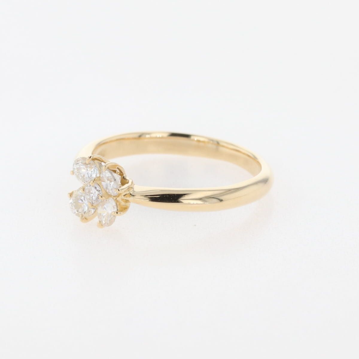 メレダイヤ デザインリング YG イエローゴールド 指輪 リング 8号 K18 ダイヤモンド レディース