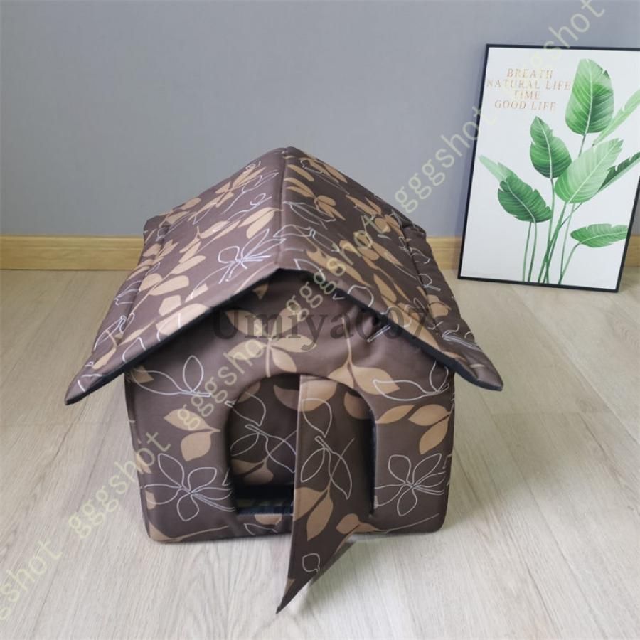 犬小屋 ペットハウス 猫小屋 屋外 防水 犬 猫用 暖かい ペットケージ 猫犬テント 外猫ハウス 野良猫 子猫 子犬 睡眠ハウス 折り畳み 防寒 防風 耐噛み 防寒DL01LYX