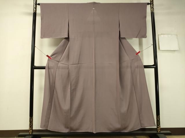 平和屋着物＊夏物 色無地 絽 葡萄鼠色 正絹 逸品 CAAU5329vp