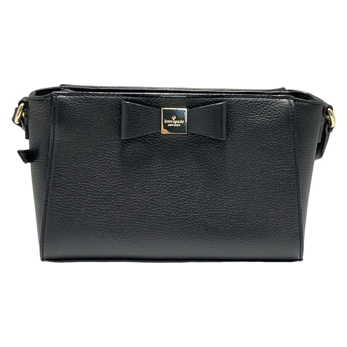 Kate spade ケイトスペード ショルダーバッグ レニードライブ シエナ PXRU5543 黒 リボン レザー