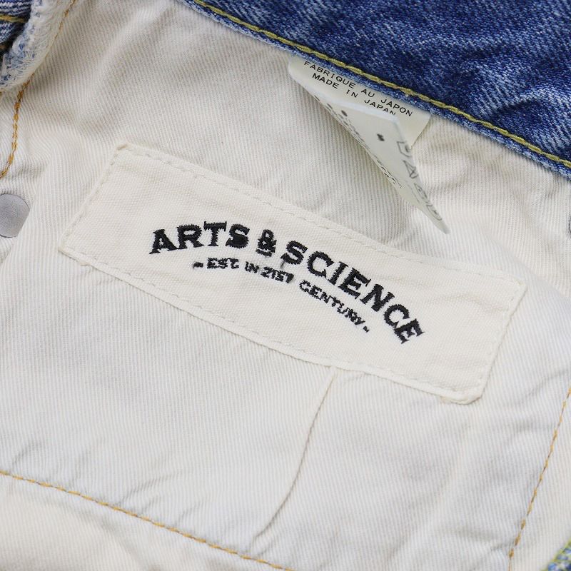 美品 ARTS&SCIENCE アーツ&サイエンス 総柄　インディゴ アーツアンドサイエンス ARTS&SCIENCE コットン デニムパンツ 29