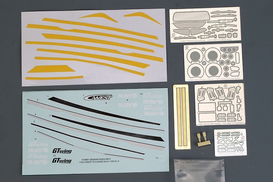 ホビーデザイン HD03-0653 1 24 日産 CWEST S15 ディティールアップパーツ 青島用 エッチングパーツ レジン メタルパーツ デカール マスキングシール
