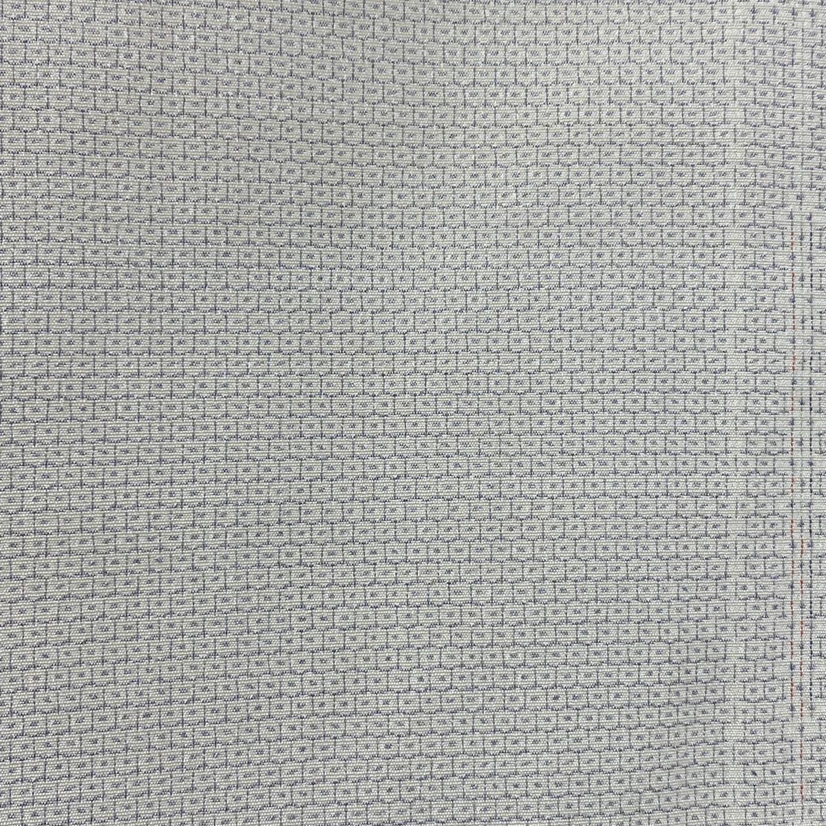 お召 身丈153cm 裄丈63cm S 単衣 輿三右衛門 落款 証紙 幾何学模様 黒