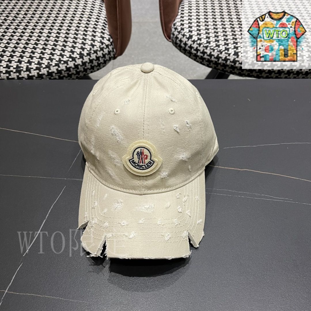 【大人気！】MONCLER ☆ベースボールキャップベージュ 今日特価】Moncler 早秋 破れ ベースボールキャップ - メルカリ