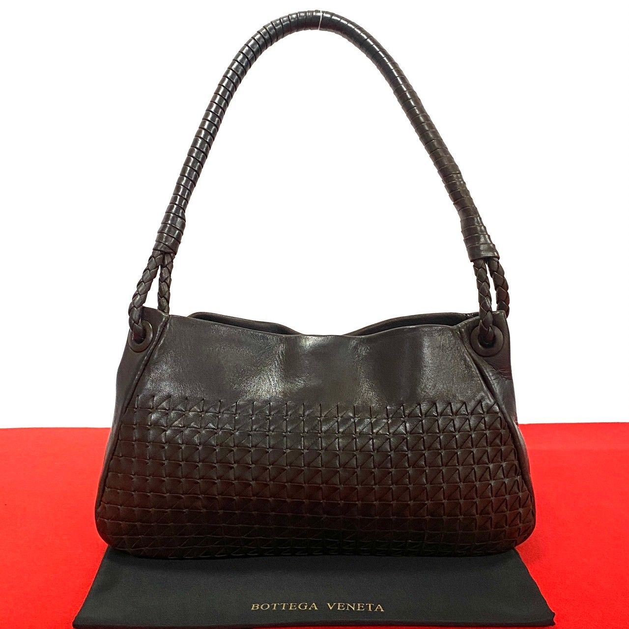 極 美品 BOTTEGA VENETA ボッテガヴェネタ イントレチャート レザー 本 