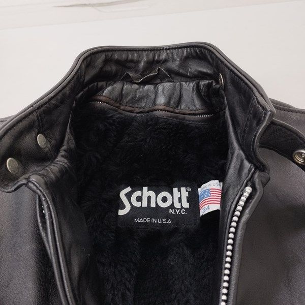 schott N.Y.C ショット エヌワイシー シングルライダース ジャケット 34 ブラック 革ジャン | E272