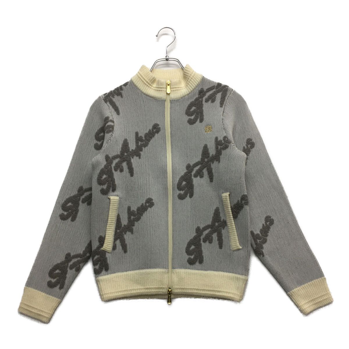 St.Andrews - coco 中古 セントアンドリュース StANDREWS レディース ニットアウター S 白×グレー ロゴ総柄 ダブルジップ St.Andrews - coco 中古 セントアンドリュース StANDREWS