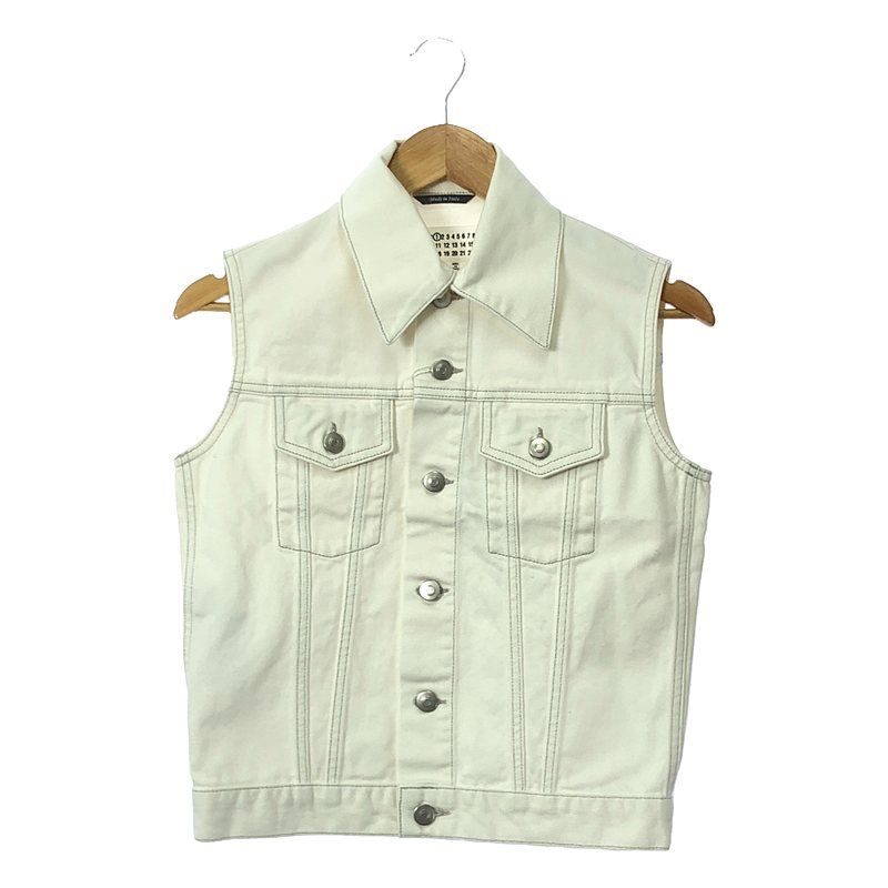 【美品】  Maison Margiela / メゾンマルジェラ | 2021SS | デニム ベスト | S | ホワイト | レディース 美品】 Maison Margiela / メゾンマルジェラ | 2021SS | デニム ベスト
