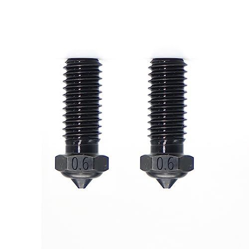 0.6M6 QIDI TECH X-PLUS3X-MAX3 3Dプリンター用硬化鋼製エクストルーダーノズル 0.6mm M6 2個入り