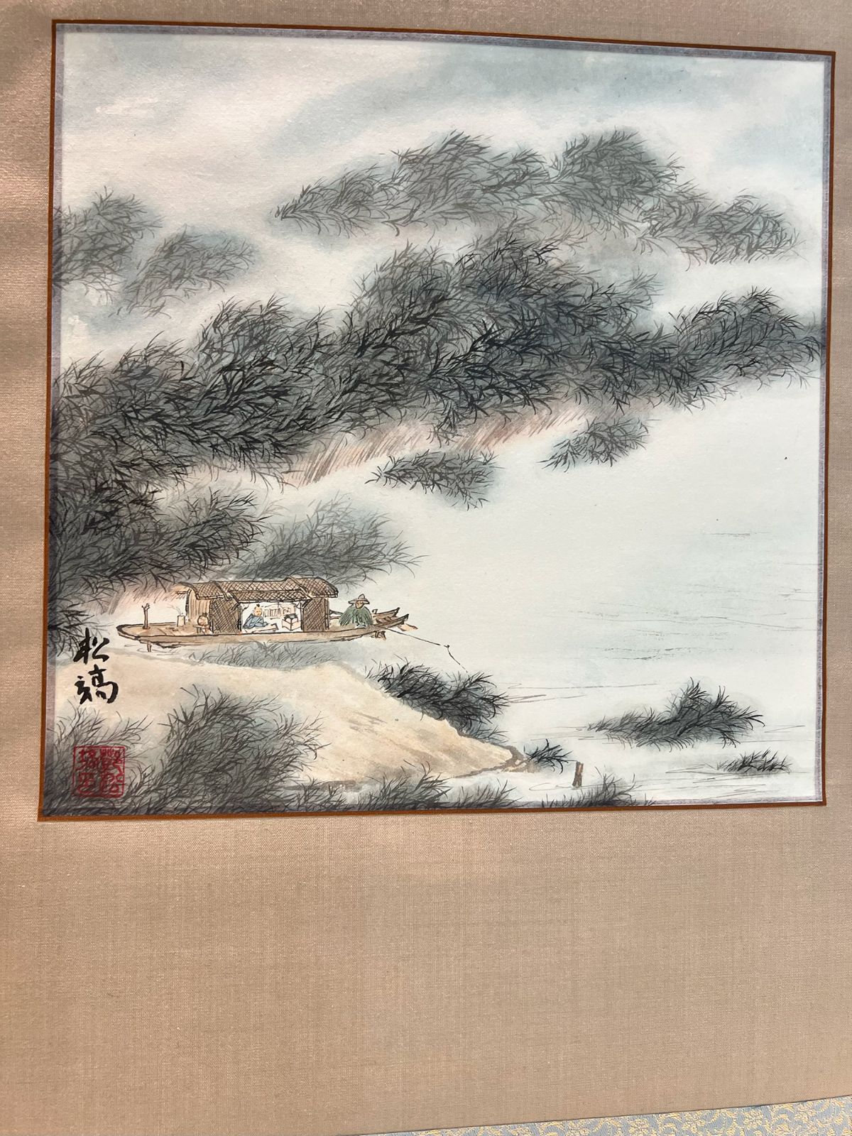 掛軸 乾嶽作「山居の楽」手描き水墨画 世界に二つとない宝物 メルカリ