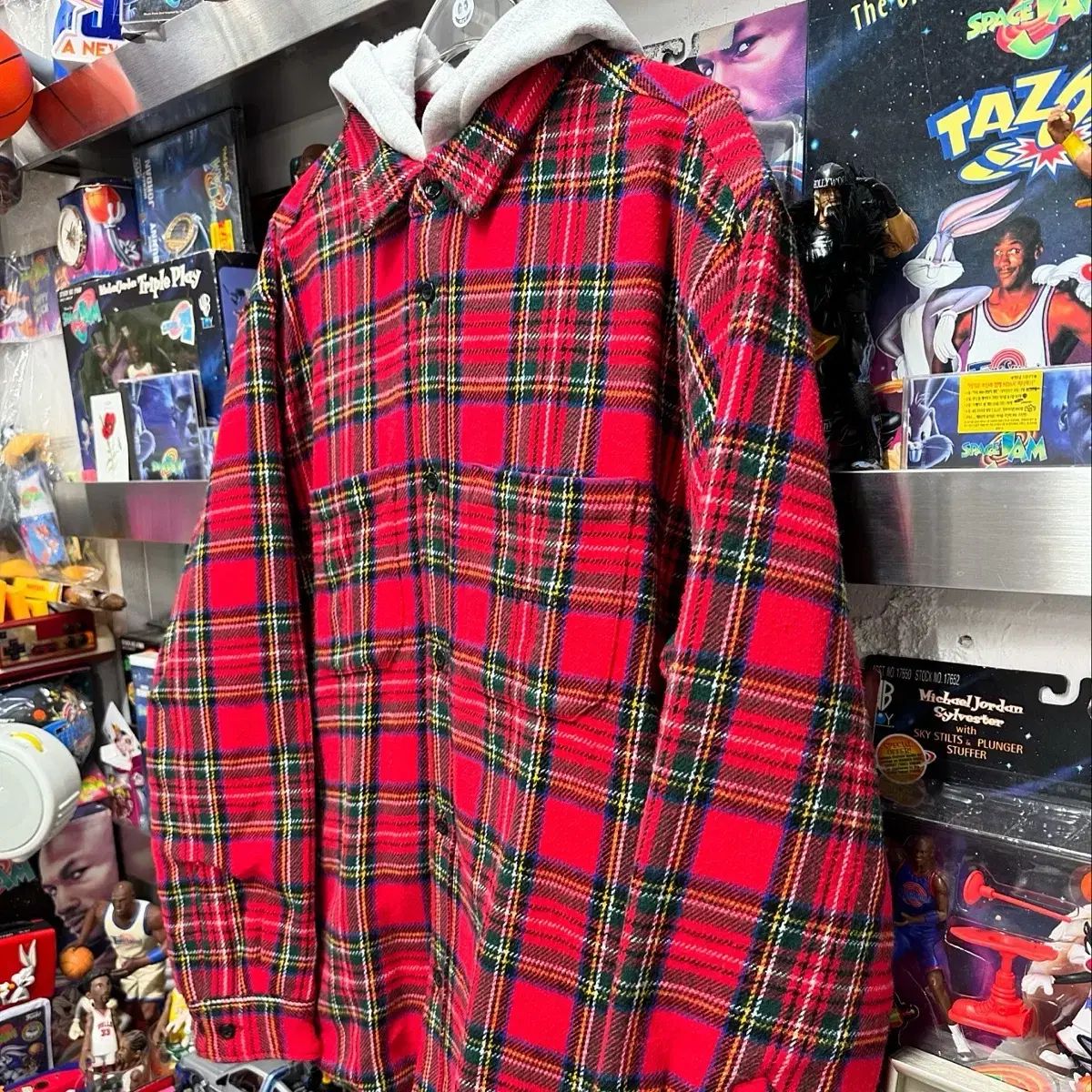 supreme Supreme(シュプリーム) タータン フランネル フード シャツ レッド