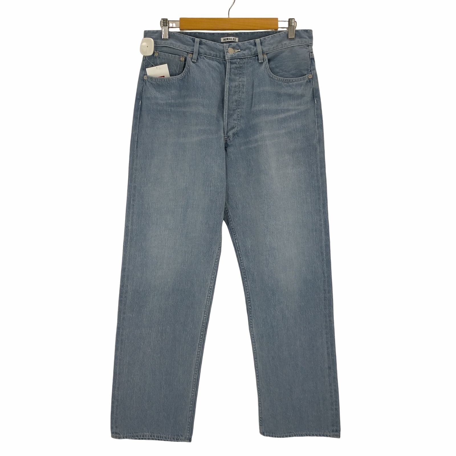 オーラリー AURALEE SELVEDGE FADED LIGHT DENIM WIDE PANTS メンズ 