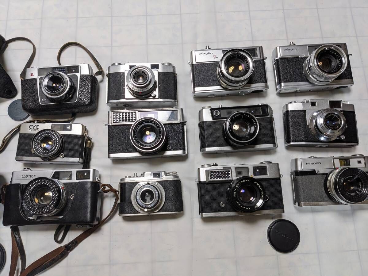 12台まとめ | ジャンク Konica EYE AL-2 Minolta Hi-Matic7 Canonet Olympus 35-S レンジファインダー等 4041_18_12