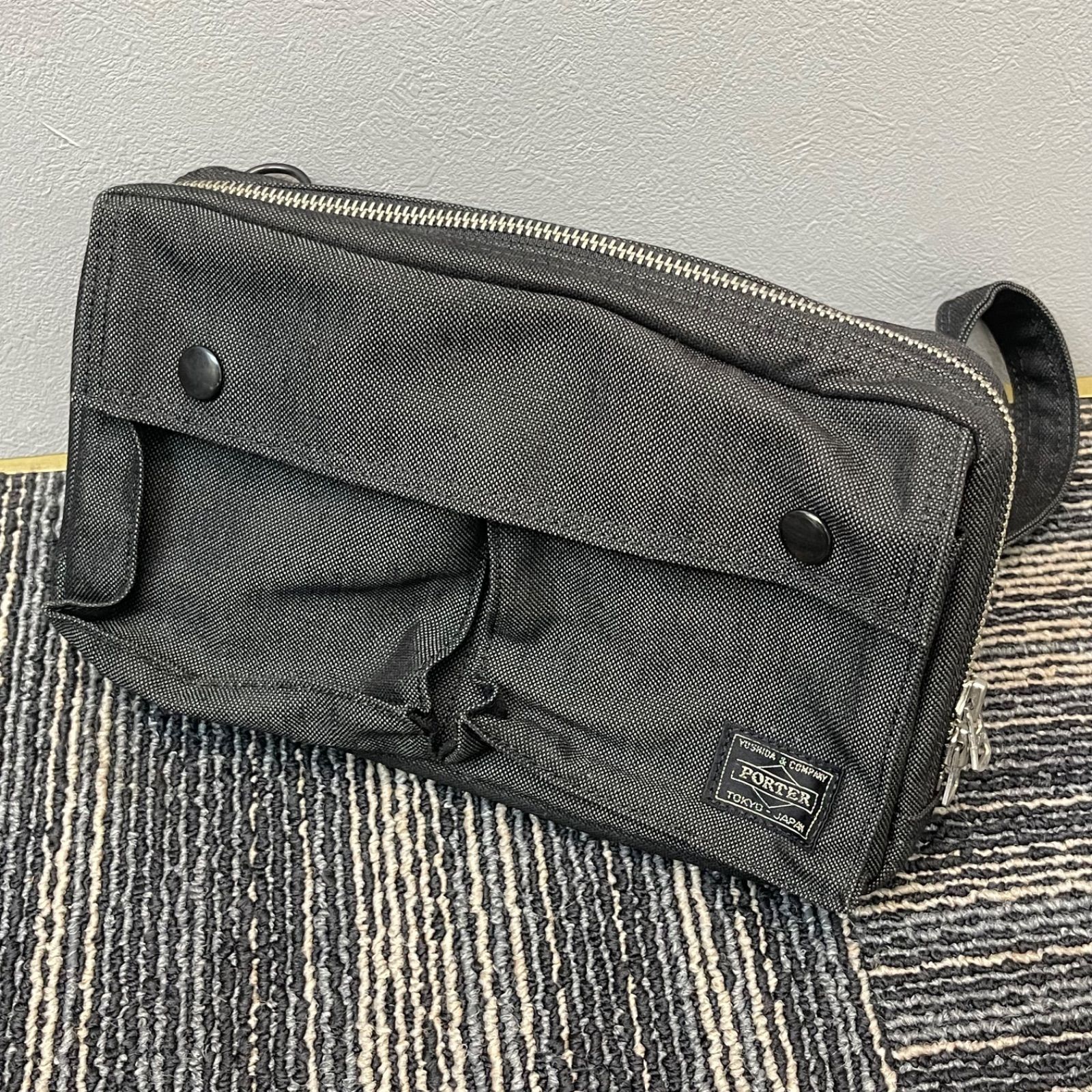 【NPA】Porter ポーター 吉田カバン ショルダーバッグ 黒キャンバス メンズ