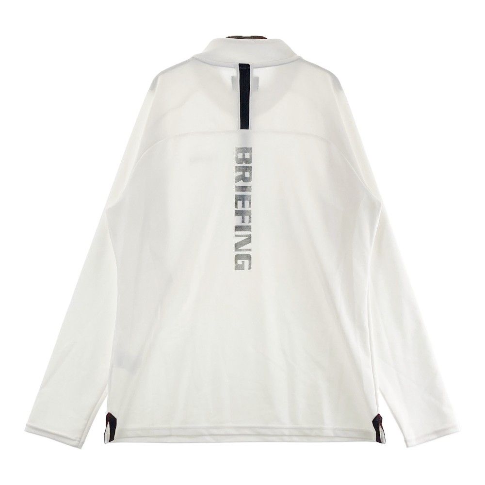 サイズ：L BRIEFING GOLF ブリーフィング  ハーフジップ長袖Tシャツ  ホワイト系 [240101432599] ゴルフウェア メンズ ストスト サイズ：L BRIEFING GOLF ブリーフィング ハーフジップ長袖T