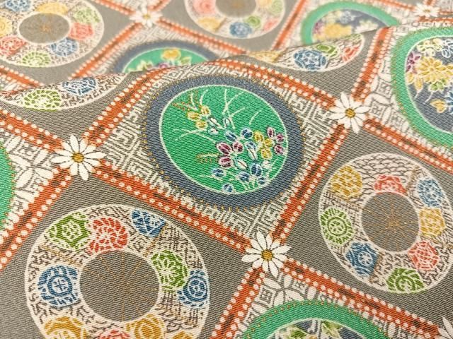 平和屋着物□上質な小紋 作家物 花丸文 金彩 正絹 逸品 未使用