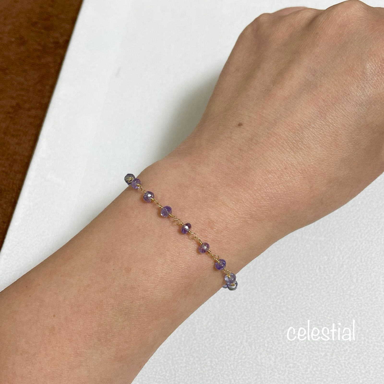 Kaya◆希少✧大粒タンザナイトブレスレット✧14kgf Kaya◇希少✧大粒タンザナイトブレスレット✧14kgf ハンドメイド