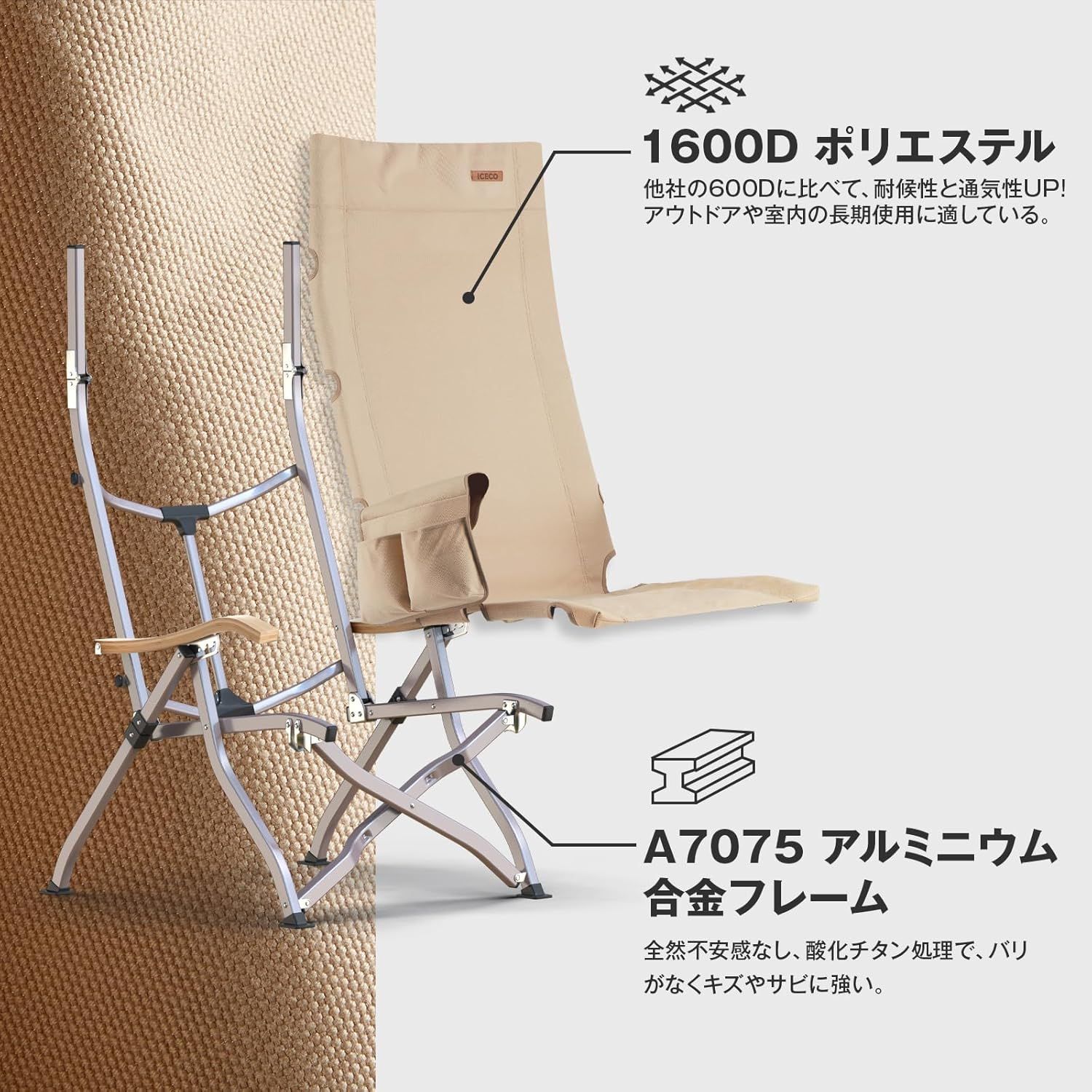 耐荷重265KG 1600D座面