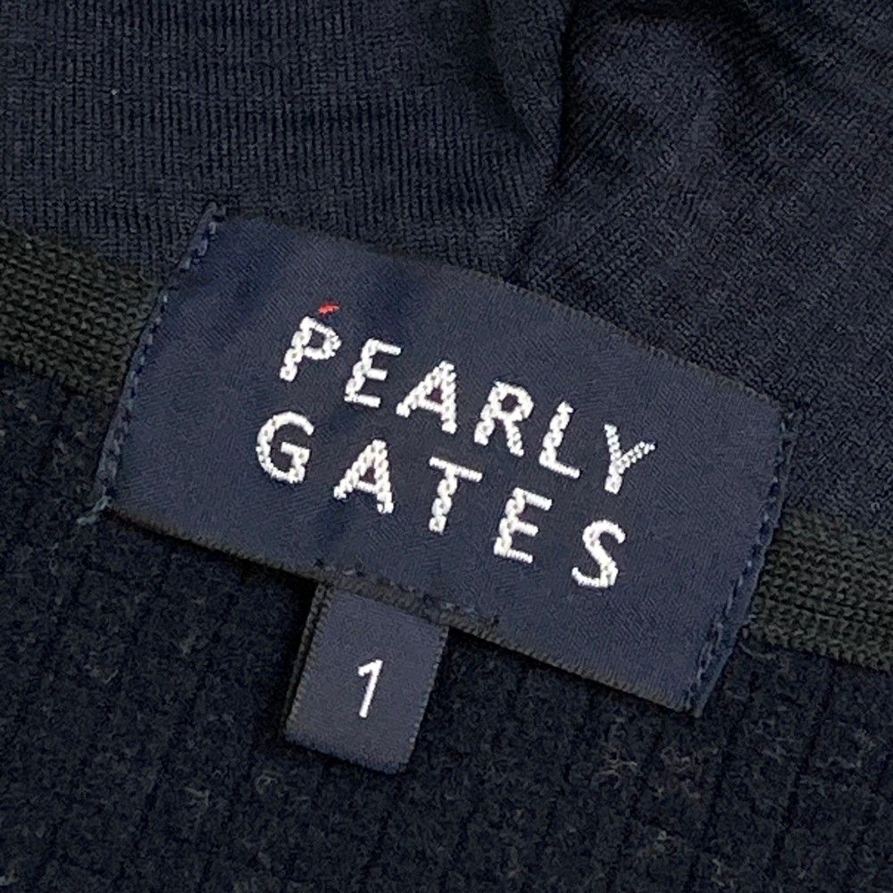 サイズ：1 PEARLY GATES パーリーゲイツ  袖ロゴ 長袖ジップジャケット  ネイビー系 [240101425798] ゴルフウェア レディース ストスト PEARLY GATES パーリーゲイツ 袖ロゴ 長袖ジップジャケット